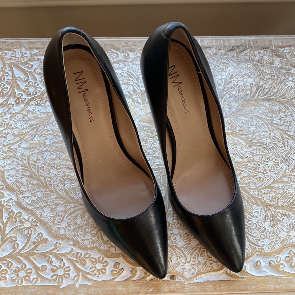 Black Leather Prestige Heels